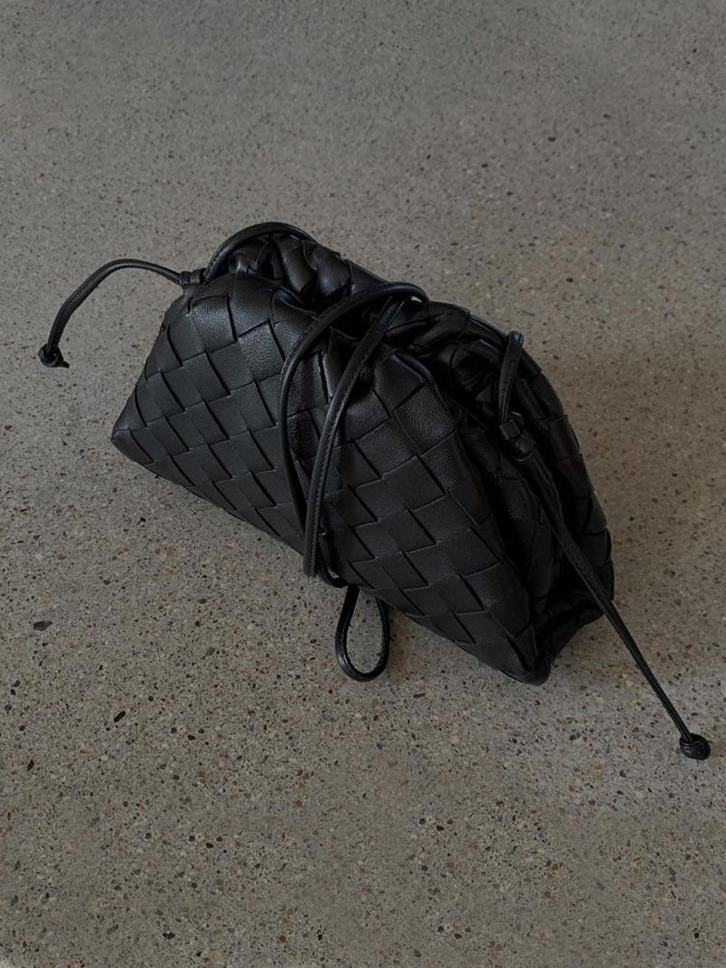 Damen Mini Tasche Geflochtenes Vegan Leder 3
