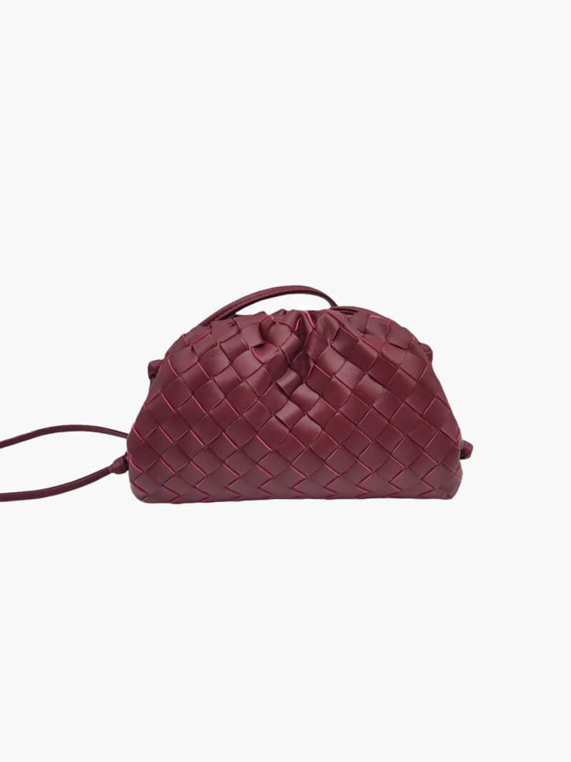 Damen Mini Tasche Geflochtenes Vegan Leder 6