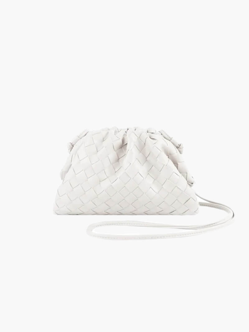 Damen Mini Tasche Geflochtenes Vegan Leder 7