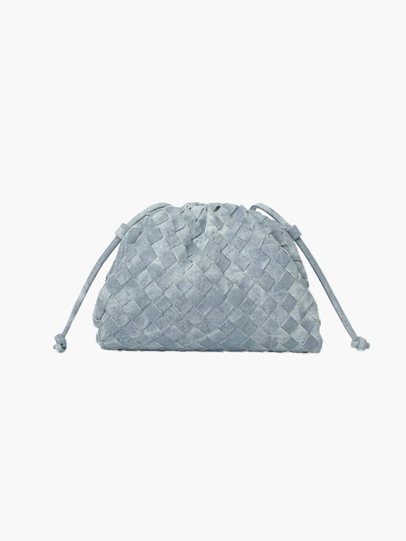 Damen Mini Tasche Geflochtenes Vegan Leder 9