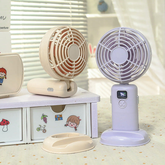 Damen Mini Ventilator USB Tragbar mit LCD-Display und mehreren Geschwindigkeitsstufen 3