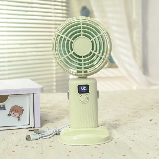 Damen Mini Ventilator USB Tragbar mit LCD-Display und mehreren Geschwindigkeitsstufen 6