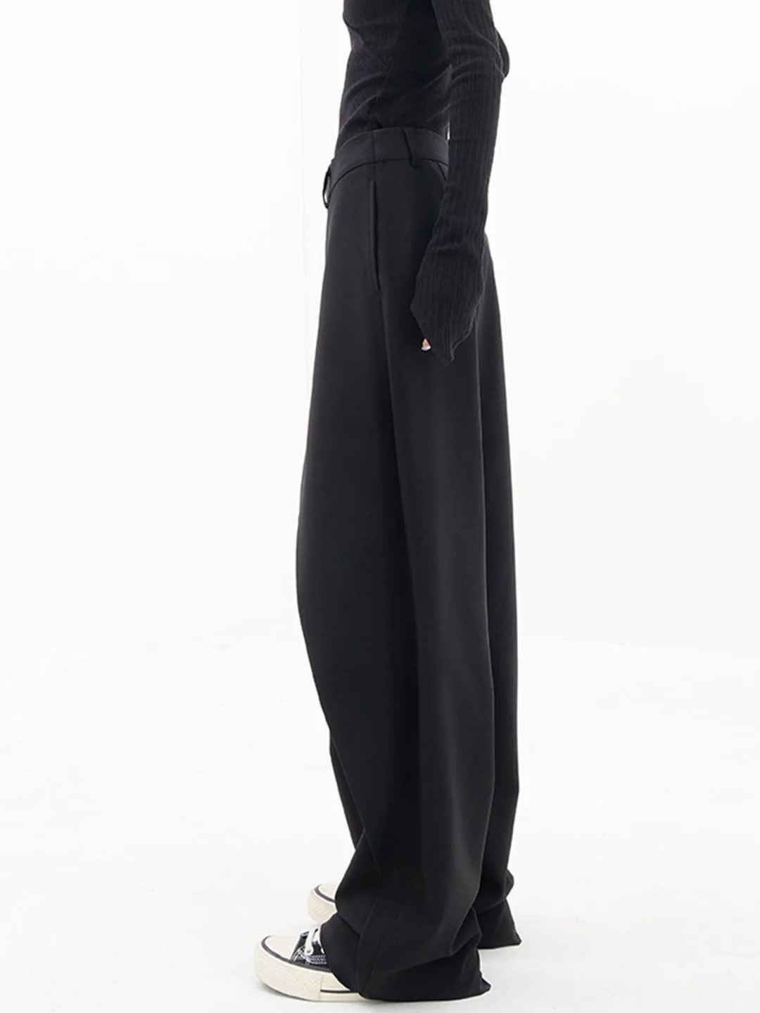 Damen Modern Fit Hose mit asymmetrischem Bund 4