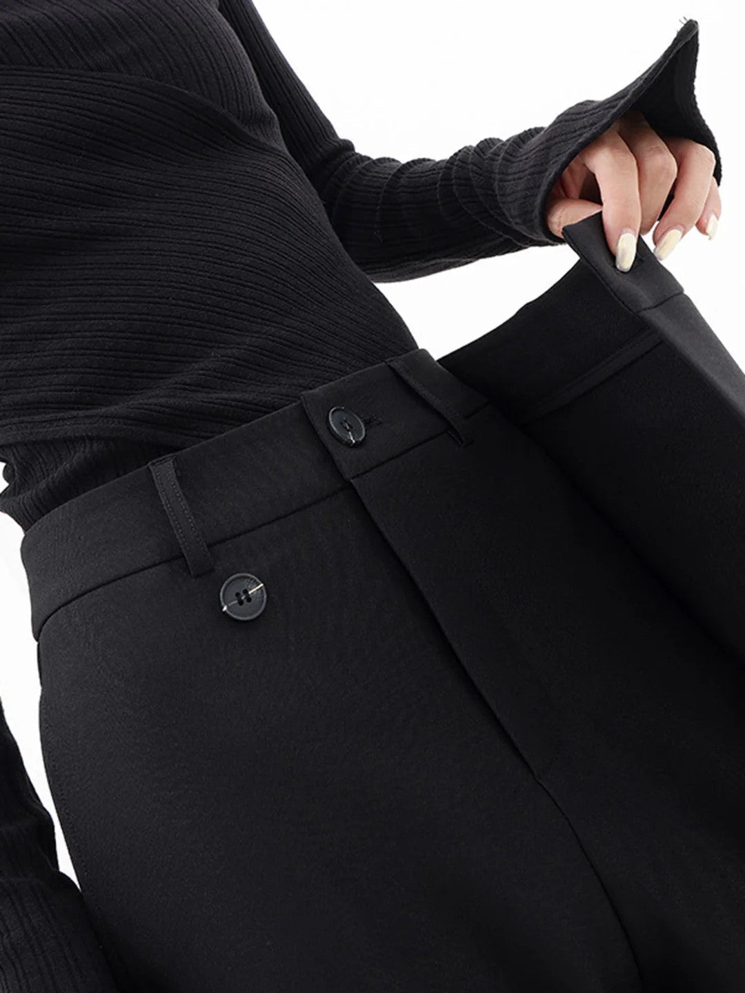 Damen Modern Fit Hose mit asymmetrischem Bund 7