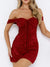 Damen Off-Shoulder Kleid mit Herz-Ausschnitt 2