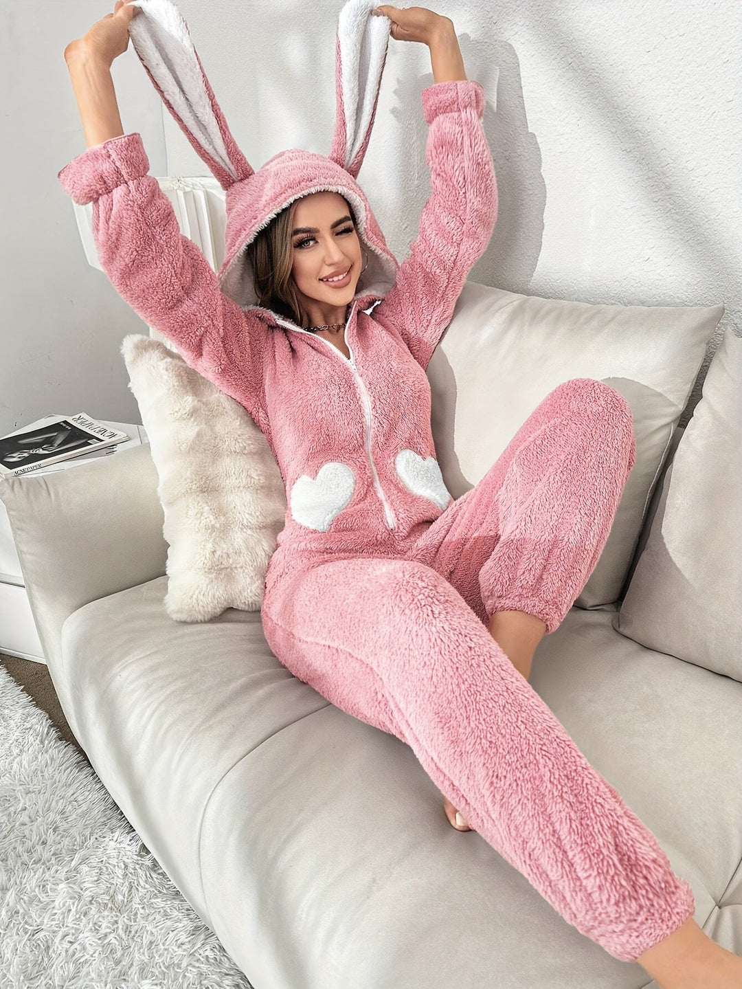 Damen Onesie mit Kapuze für Herbst und Winter 3