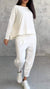 Damen Outfit Lässiges Set Langarmshirt und Hose Baumwolle Polyester 2