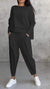 Damen Outfit Lässiges Set Langarmshirt und Hose Baumwolle Polyester 4