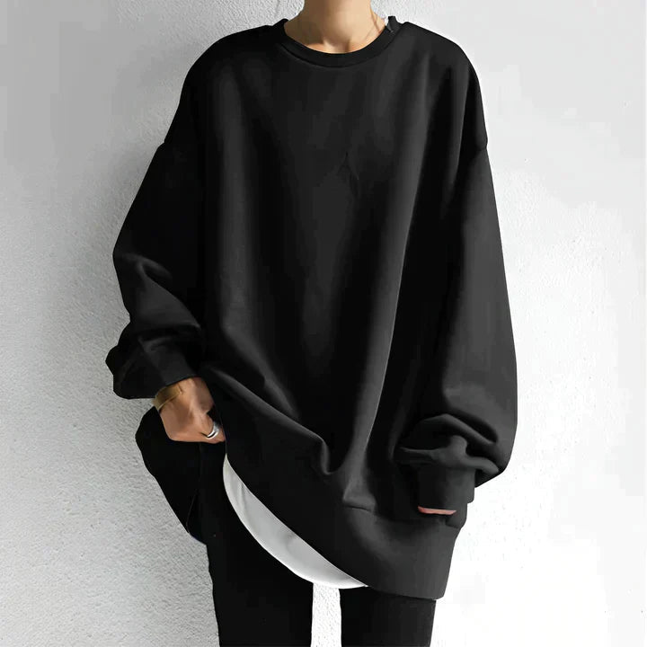 Damen Oversized Pullover Bequeme Baumwolle 1