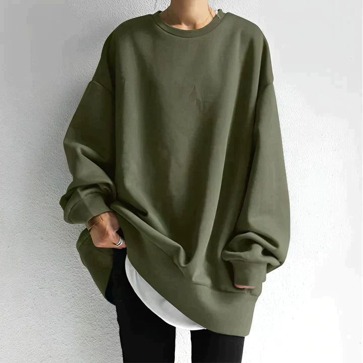 Damen Oversized Pullover Bequeme Baumwolle 2