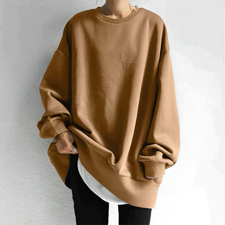 Damen Oversized Pullover Bequeme Baumwolle 3
