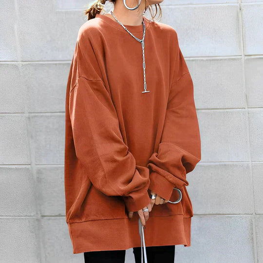 Damen Oversized Pullover Bequeme Baumwolle 4