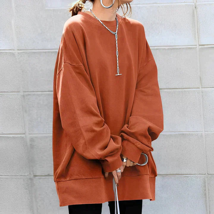 Damen Oversized Pullover Bequeme Baumwolle 4