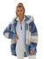 Damen Padded Plush Mantel mit Kontrastdesign 0