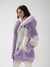 Damen Padded Plush Mantel mit Kontrastdesign 3