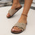 Damen Pantoletten Kork mit Schnallenriemen und strapazierfähiger Sohle für Sommer 1