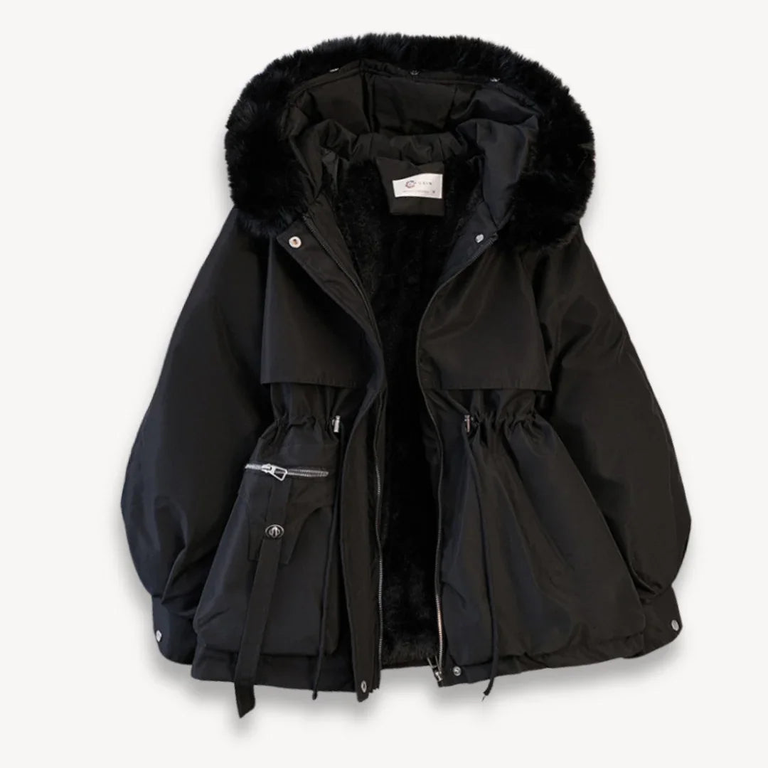 Damen Parka Winter mit Kapuze und Verstellbaren Elementen 2