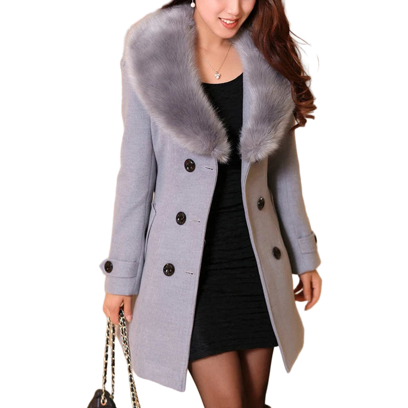 Damen Pelzmantel Luxus Stil 0