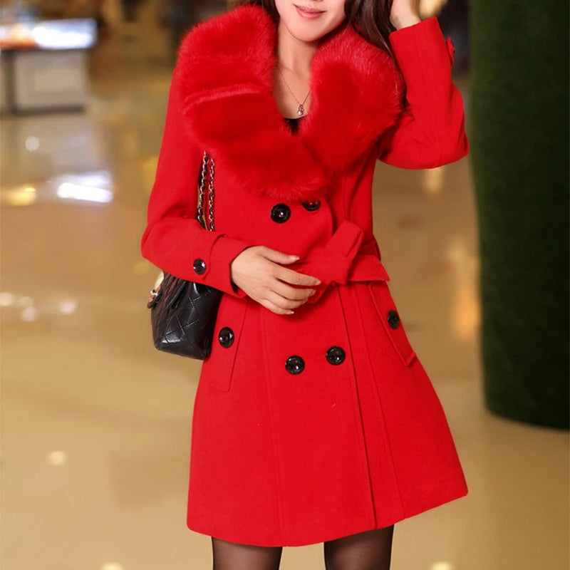 Damen Pelzmantel Luxus Stil 10