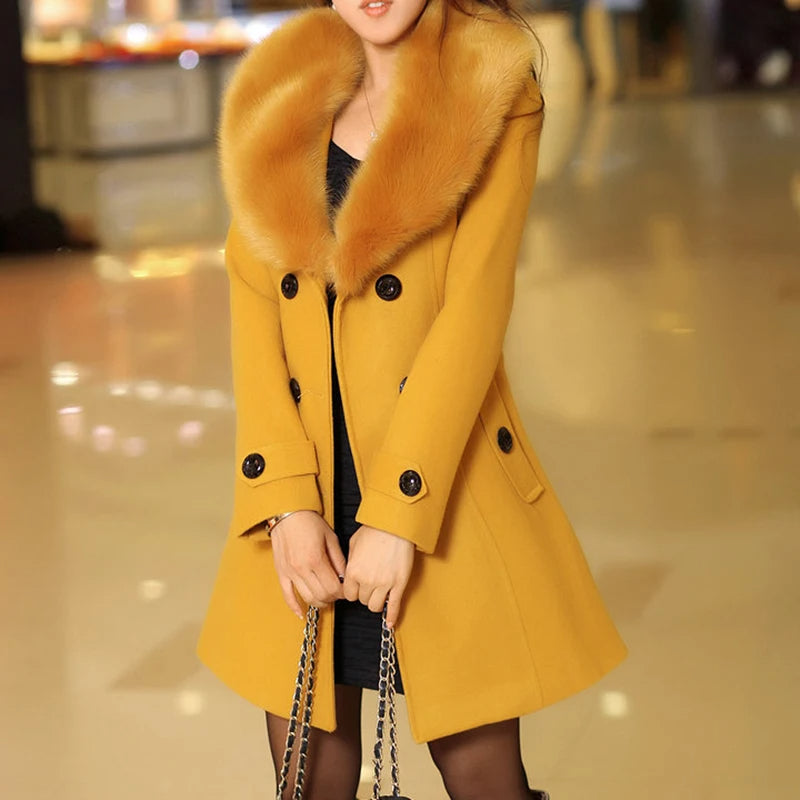 Damen Pelzmantel Luxus Stil 12
