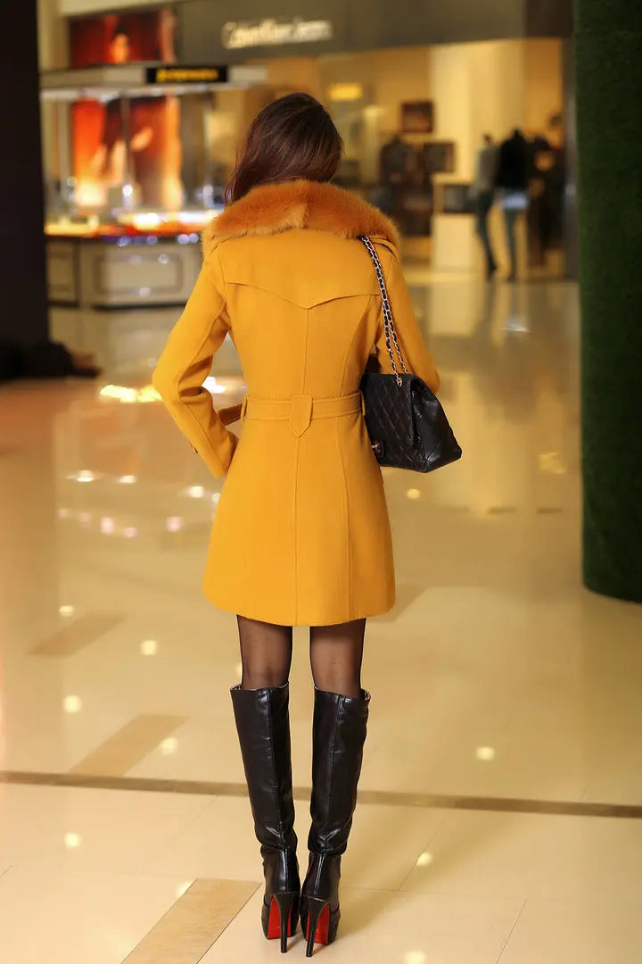 Damen Pelzmantel Luxus Stil 1