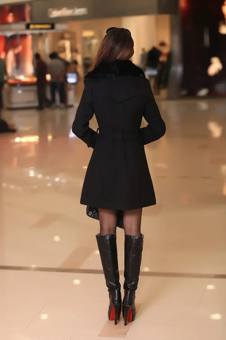 Damen Pelzmantel Luxus Stil 4