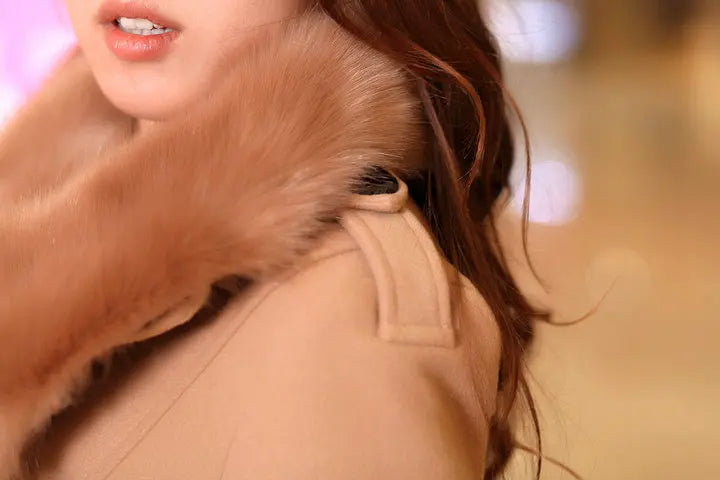 Damen Pelzmantel Luxus Stil 7