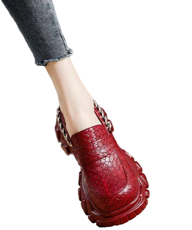 Damen Plateau-Loafer mit Spleißdesign für Vielseitigen Stil 0