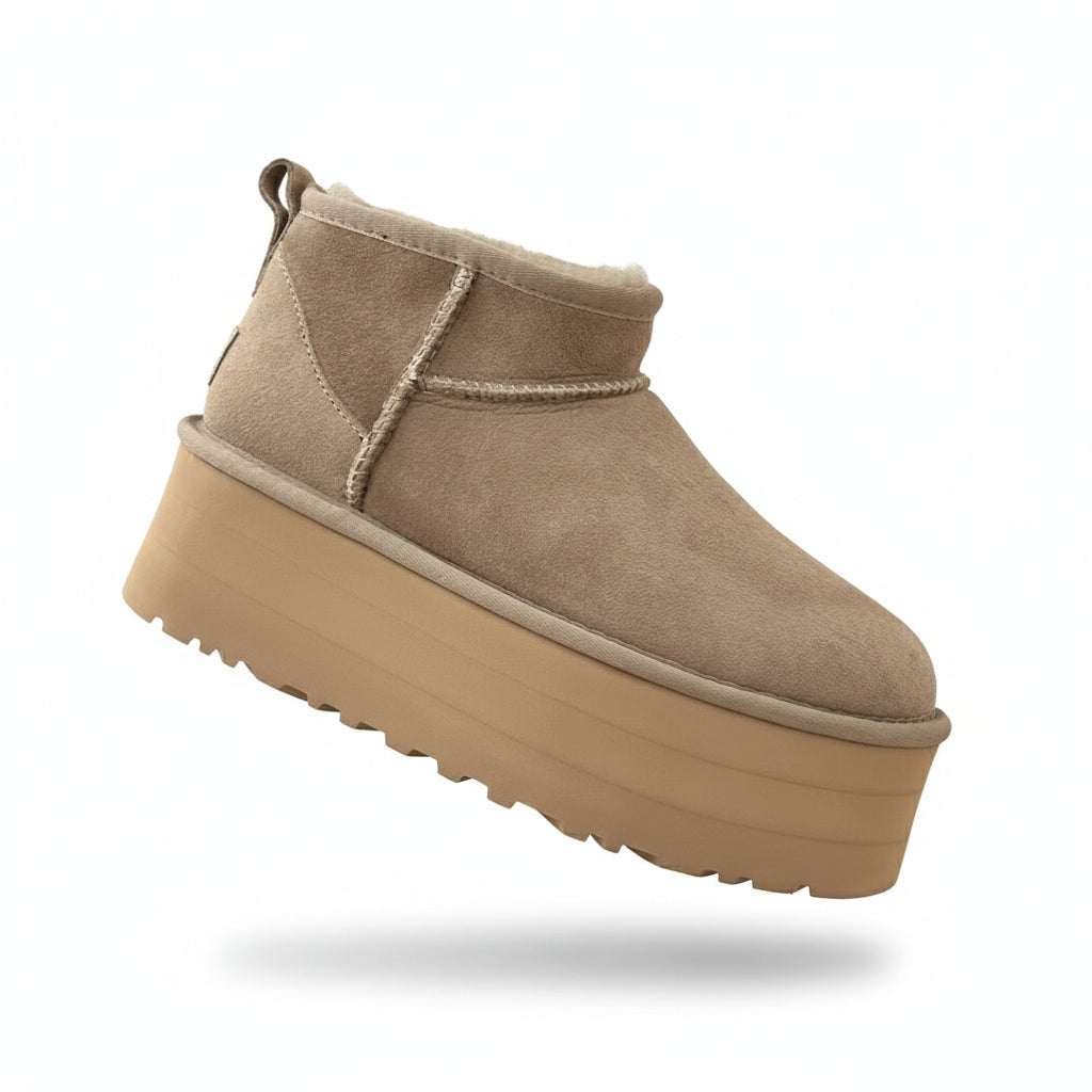Damen Plateau-Stiefeletten mit Fellfutter 0