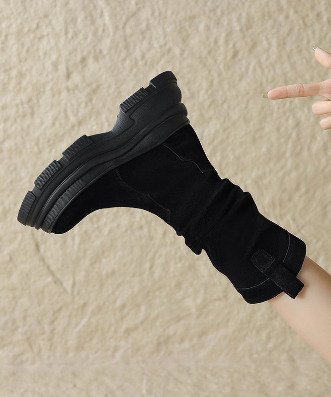 Damen Plateau Stiefel mit Spleiß-Design 8 cm Absatz 3