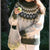 Damen Pullover Rundhals Farbblock Strickpullover 3