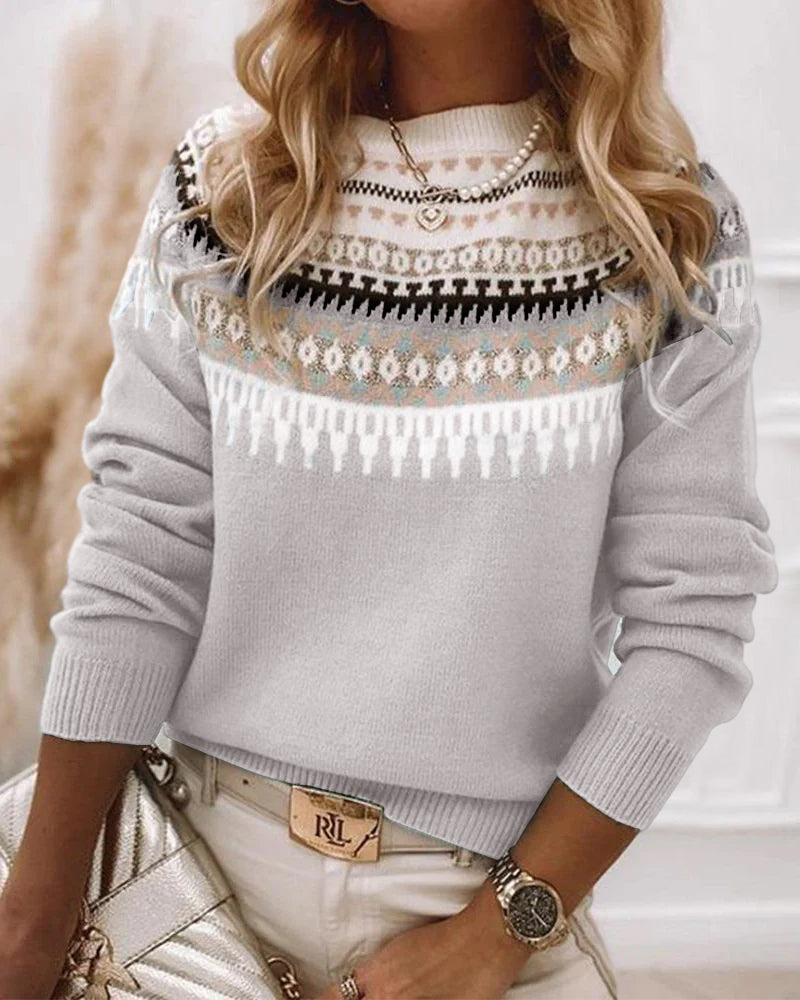 Damen Pullover Strickdesign Nordic-Inspiration 2