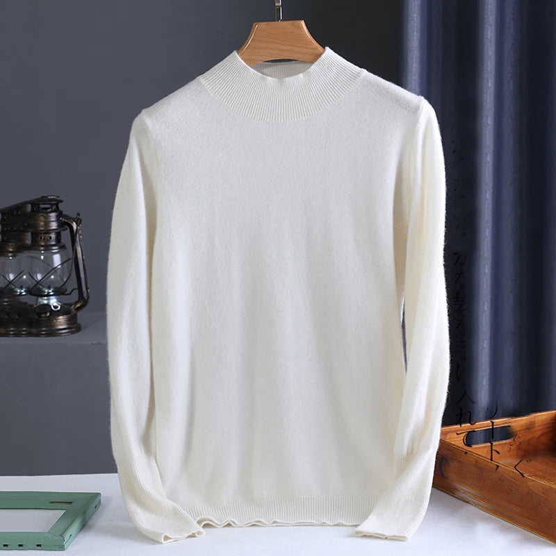 Damen Pullover Turtleneck Strick Langarm Warm 11