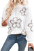 Damen Pullover mit Blumenmuster und halbem Reißverschluss 0