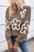 Damen Pullover mit Blumenmuster und halbem Reißverschluss 3