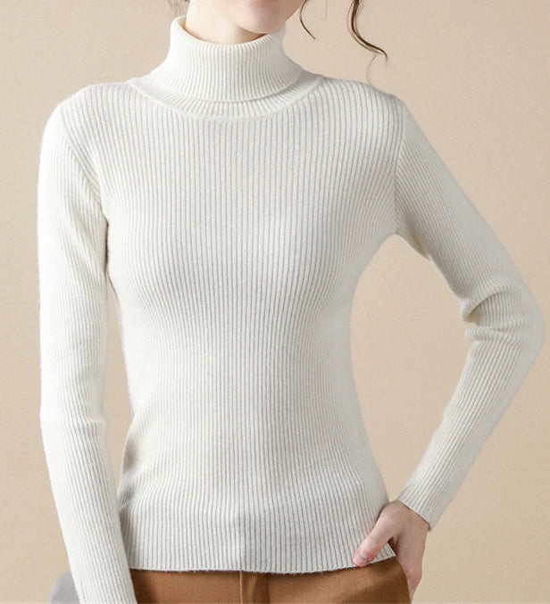 Damen Pullover mit Rollkragen Strick Cashmere für Herbst und Winter 11