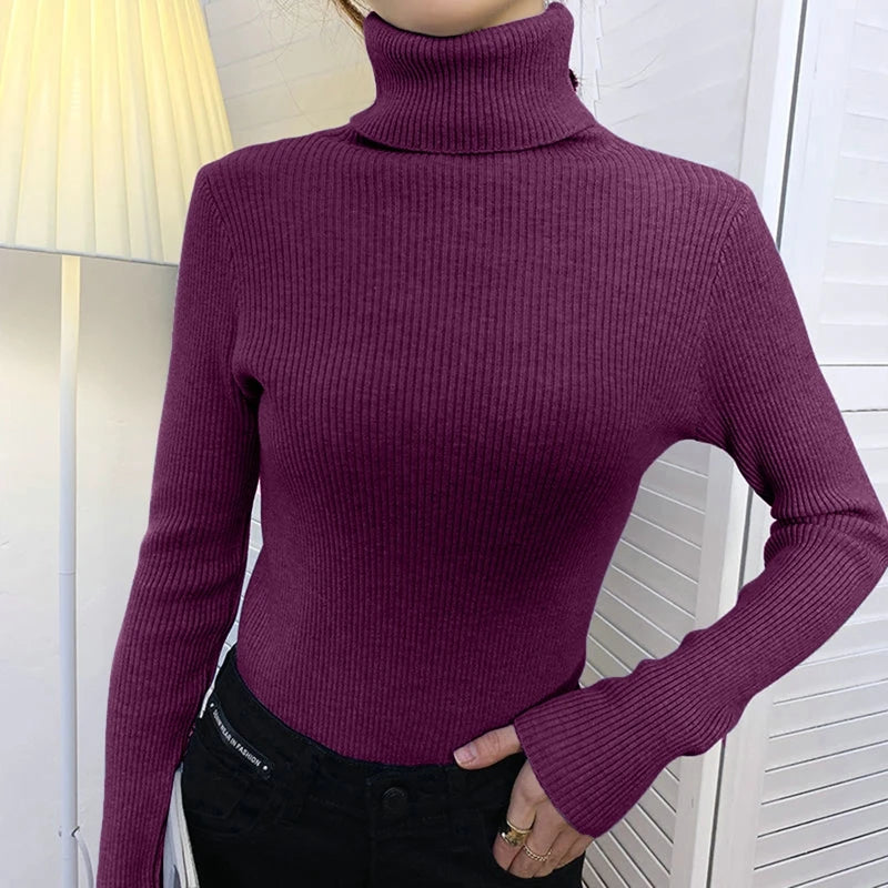 Damen Pullover mit Rollkragen Strick Cashmere für Herbst und Winter 13
