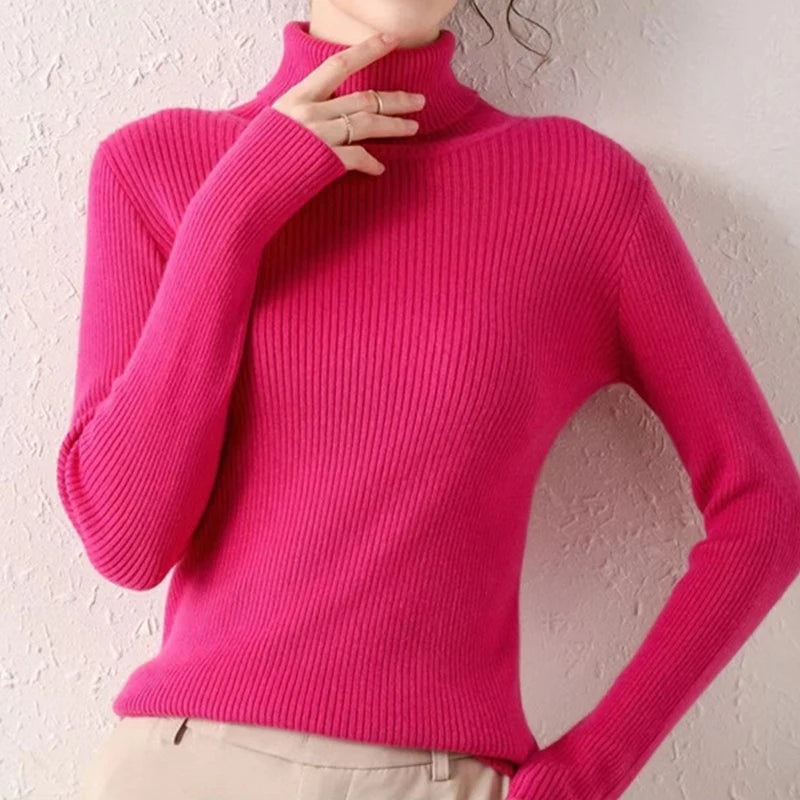 Damen Pullover mit Rollkragen Strick Cashmere für Herbst und Winter 16