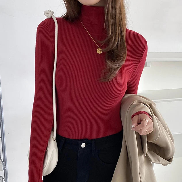 Damen Pullover mit Rollkragen Strick Cashmere für Herbst und Winter 18