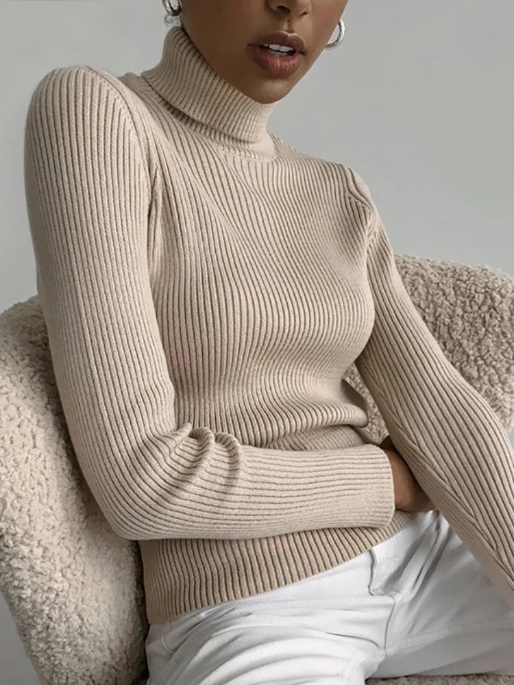 Damen Pullover mit Rollkragen Strick Cashmere für Herbst und Winter 1