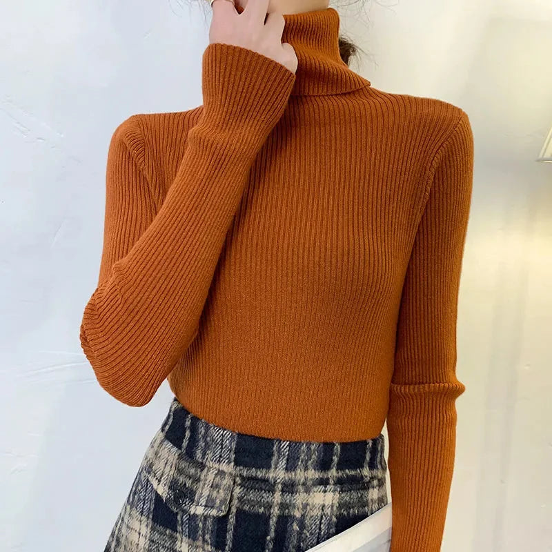 Damen Pullover mit Rollkragen Strick Cashmere für Herbst und Winter 20