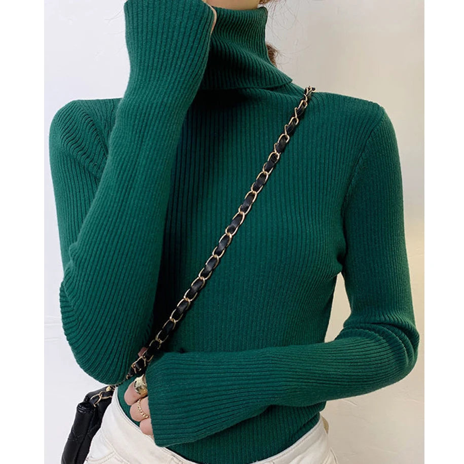 Damen Pullover mit Rollkragen Strick Cashmere für Herbst und Winter 23