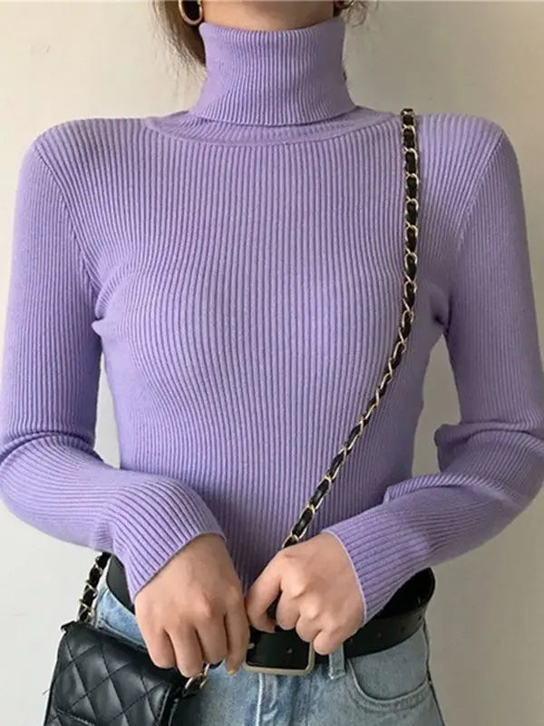 Damen Pullover mit Rollkragen Strick Cashmere für Herbst und Winter 26
