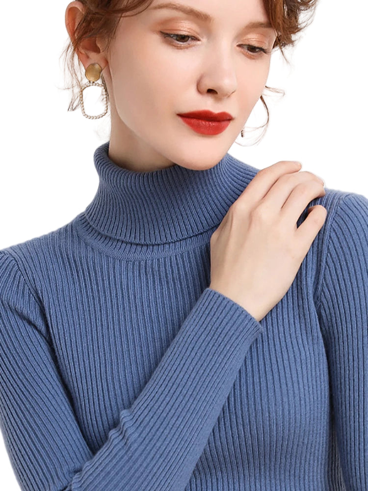 Damen Pullover mit Rollkragen Strick Cashmere für Herbst und Winter 2