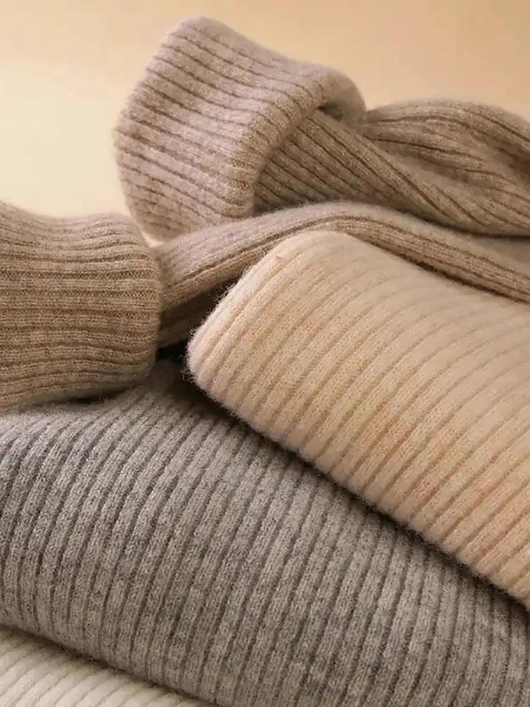Damen Pullover mit Rollkragen Strick Cashmere für Herbst und Winter 5
