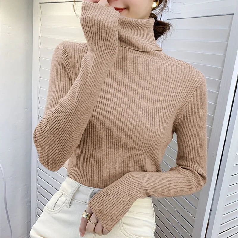 Damen Pullover mit Rollkragen Strick Cashmere für Herbst und Winter 7