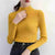 Damen Pullover mit Stehkragen Vintage Strick Basic 11
