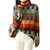 Damen Pullover mit Stehkragen und Patchwork-Design 0