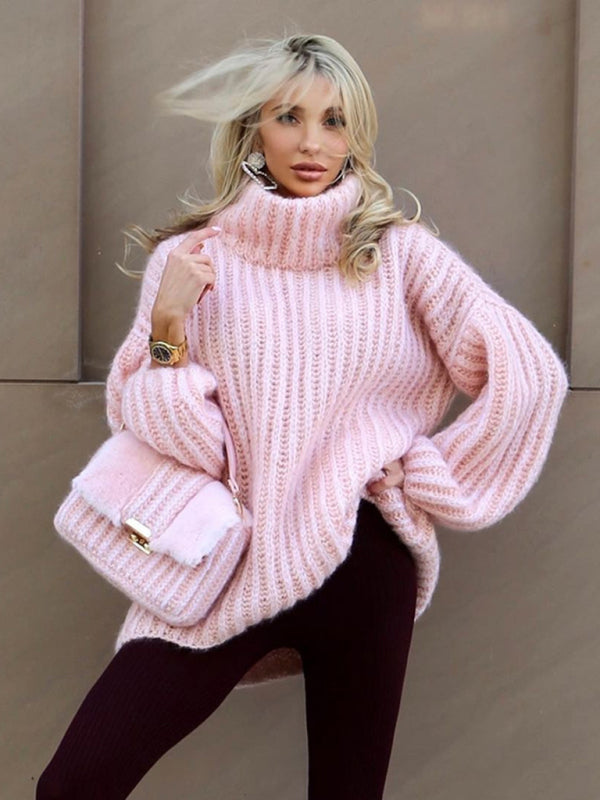 Damen Pullover mit langen Ärmeln und flauschigem Design 3