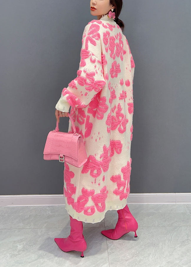 Damen Pulloverkleid Hochkragen mit Blumenmuster für Festliche Anlässe 3